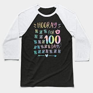 Happy 100th Day Of School Hooray For 100 Days Teachers Kids Baseball T-Shirt